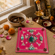 Lakshmi Yantra Crystal Grid: Green Onyx